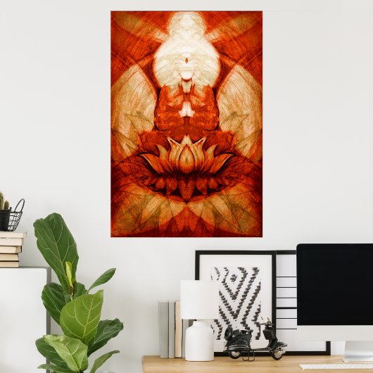 Poster Méditation.Lotus4 (Bureau à domicile)