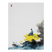 Poster Méditation Lotus Art Zen Minimaliste Impression (Devant)