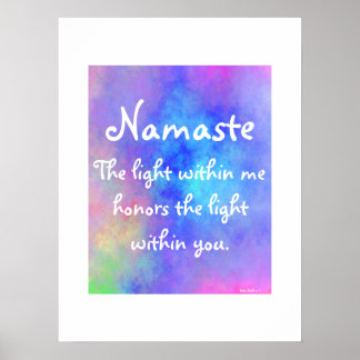 Poster Méditation Namaste moderne Yoga Aquarelle colorée