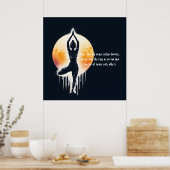 Poster Méditation Yoga Instructeur Arbre Pose Pleine lune (Cuisine)