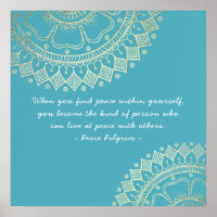 Méditation Yoga Instructeur Blue Gold Mandala Cita