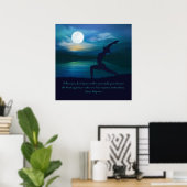 Poster Méditation Yoga Professeur Lune Salutation Pose Ci (Bureau à domicile)