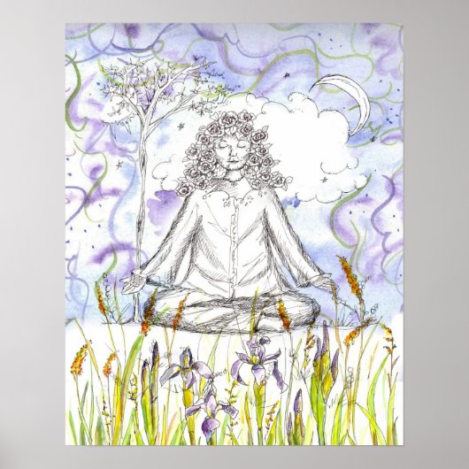 Poster Méditation Yoga Zen Fleurs d'Iris sauvages (Devant)