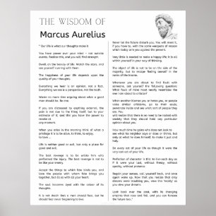 Poster Méditations stoïques de Marcus Aurelius. La sagess