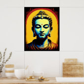 Poster Méditer Bouddha mur d'art moderne (Cuisine)