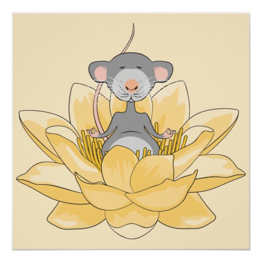 Poster Méditer la souris (Devant)