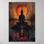 Poster Méditer Les Femmes Coucher Du Soleil Peinture De M (Devant)