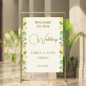Poster Mediterranean Botanical Lemon Olive Wedding Sign