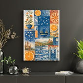 Poster Mediterranean Citrus & Ocean Collage Art Print