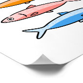 Poster Mediterranean Coastal Sardine Illustration Art (Coin)