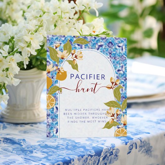 Poster Mediterranean Lemon Amalfi Coast Baby Shower