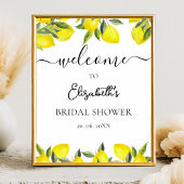 Poster Mediterranean Yellow Lemon Bridal shower