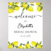 Poster Mediterranean Yellow Lemon Bridal shower (Devant)