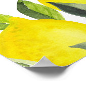 Poster Mediterranean Yellow Lemon Bridal shower (Coin)