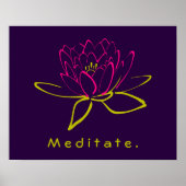 Poster Méditez. Fleur Lotus (Devant)