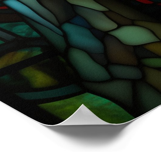 Poster Medusa - Fenêtre en verre tendu Style Tiffany (Coin)