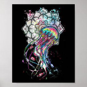 Poster Méduse Aquarelle Chakra Animal Marin Yoga Boho A