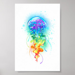 Poster Méduse arc-en-ciel