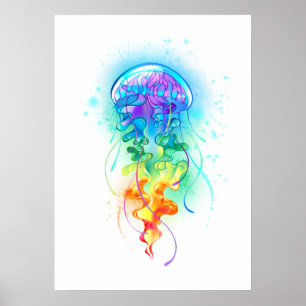 Poster Méduse arc-en-ciel