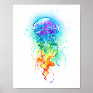 Poster Méduse arc-en-ciel