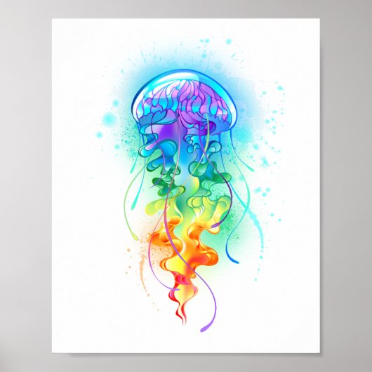 Poster Méduse arc-en-ciel (Devant)