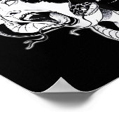 Poster Méduse Blackwork Tattoo Flash (Coin)