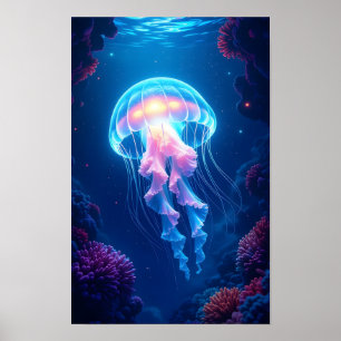 Poster Méduse lumineuse
