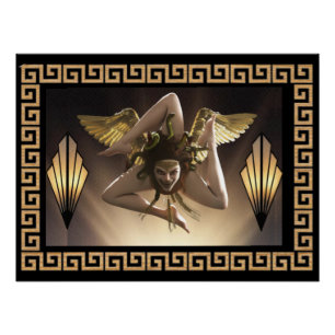 Poster Méduse sicilienne (Trinacrie) Symbole de l'île