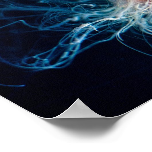 Poster Méduse sous l'eau - Luminosité foncée (Coin)