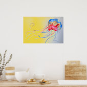 Poster Méduse sur le sable illustration d'art original (Cuisine)