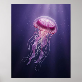 Poster Méduse translucide à l'oignon rouge