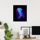 Poster Méduse vibrante aux couleurs lumineuses (Bureau à domicile)