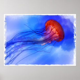 Poster Méduses d'aquarelle