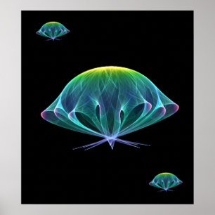 Poster Méduses de fractale