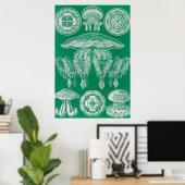Poster Méduses, Discomedusae par Ernst Haeckel (Bureau à domicile)