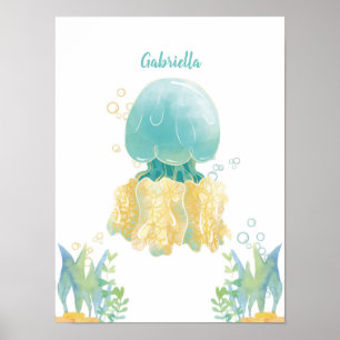 Poster Méduses Fantaisie Sous-Marine Personnalisables