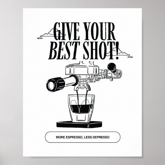 Poster Meer Espresso Minder Depresso (Voorkant)