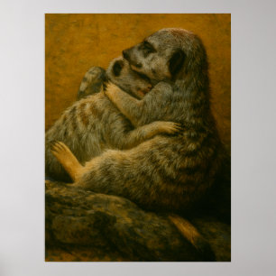 Poster Meerkat Embrace - Imprimerie d'art faunique