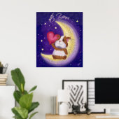 Poster Meerschweinchen mit Herz (Bureau à domicile)