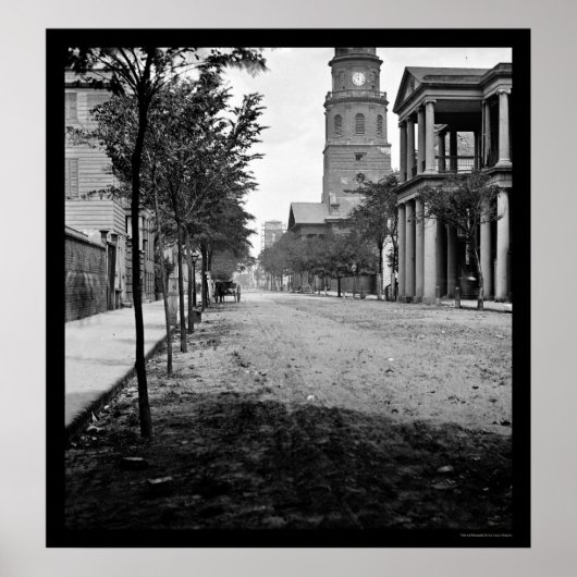 Poster Meeting Street à Charleston, SC 1865 (Devant)