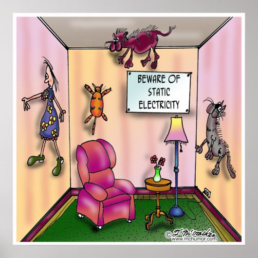 Poster Méfiez-vous de l'électricité statique (Devant)