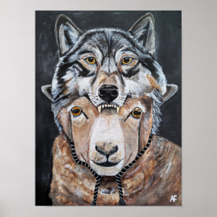 Poster Méfiez-vous des faux alphas Peinture d'Alfred Fox