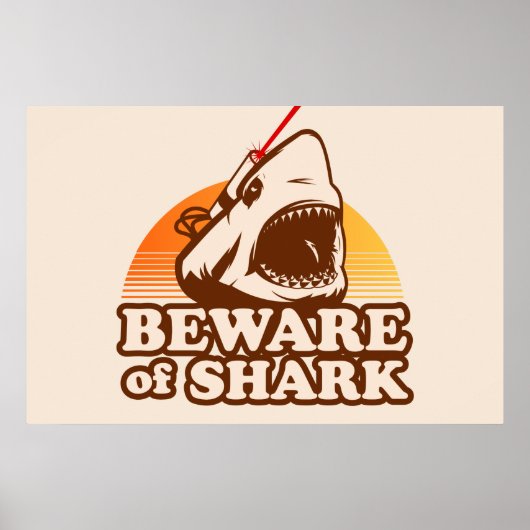 Poster Méfiez-vous des requins avec des poutres laser fri (Devant)