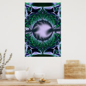 Poster Meg | Art fractal vert et bleu (Cuisine)