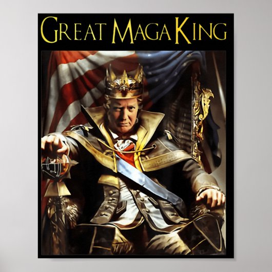Poster Mega King USA Flag Fier Ultra Maga Trump (Devant)