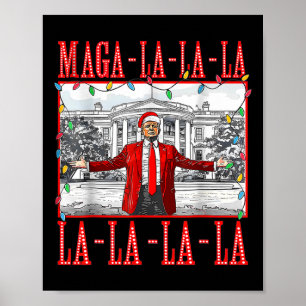 Poster Mega La La Christmas Père Noël Funny Trump Xmas Pa