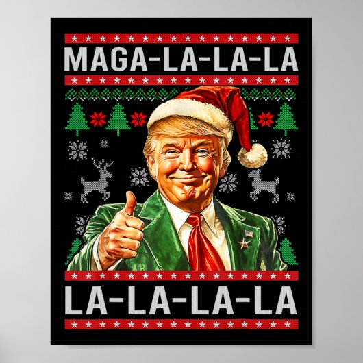 Poster Mega La La Donald Trump Potus 47 Mauvais Noël (Devant)