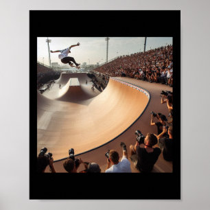 Poster Méga Rampe Brésil. Concours de Skateboard Skateboa
