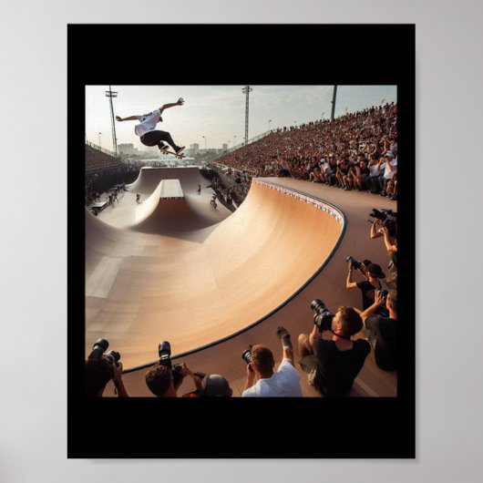 Poster Méga Rampe Brésil. Concours de Skateboard Skateboa (Devant)
