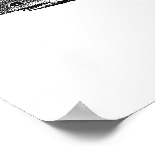 Poster Megalodon requin et plongeurs cool encre dessin (Coin)